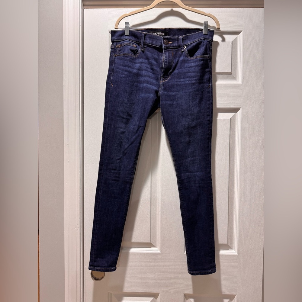 Express Dark Blue Women's Jeans 10R Mid Rise stretch